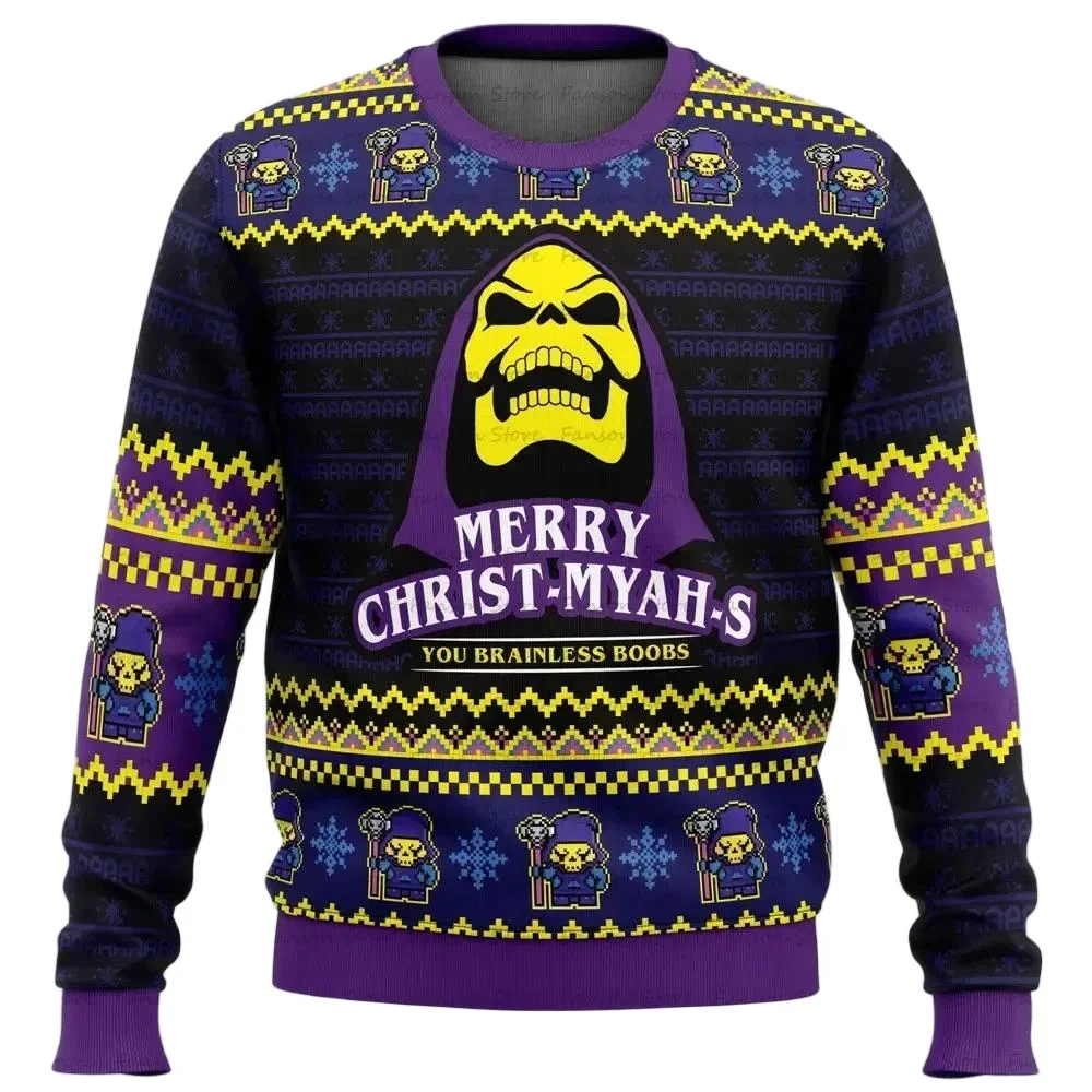 2026 The Power Of Christmas Anime Cartoon 2026 New Fashion Xmas Gift Cartoon Graphic Sweatshirts Men's Anime Jumper Sweater Tops