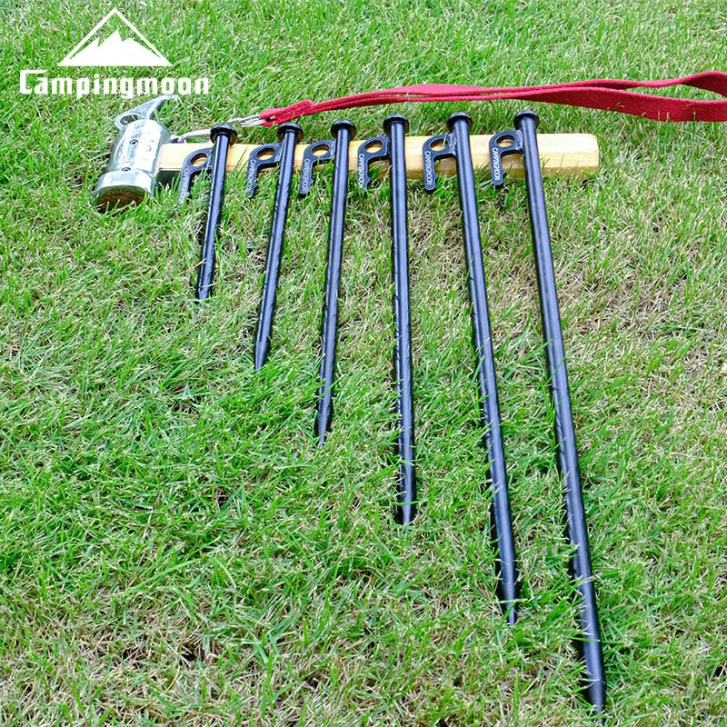 T20-8 45# Carbon Steel Camping Pins for Tents Tarp Pins 20cm 8pc Set Carbon Steel Metal Tent Stakes