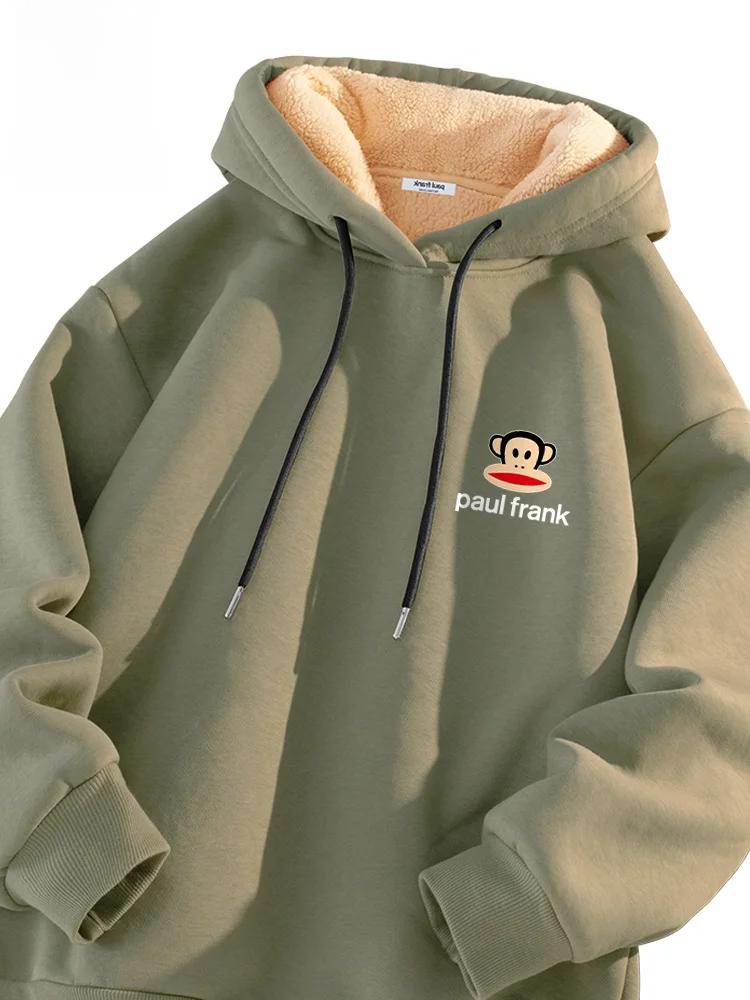 

Fce Lined Hoodie Thiened Autumn Winter Men's Sweatirt Youth Faion Casual Comfortable Cotton Polyester