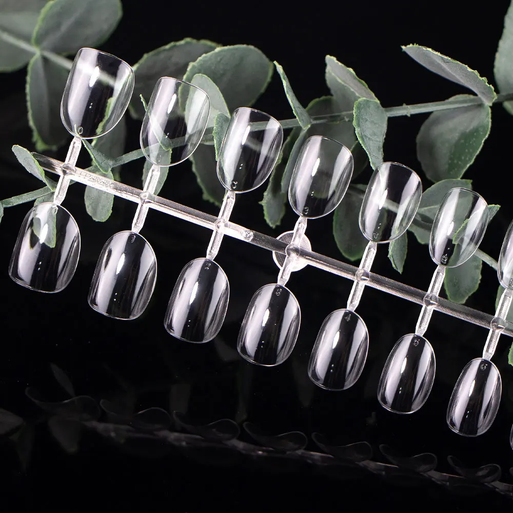 240/300Pcs Clear Fake Nail Tips Almond Oval Square Full Cover Nail Gel Capsules Extension False Nail Tip French Fake Nails