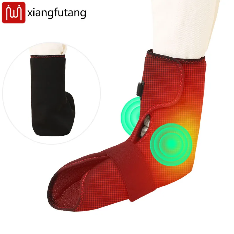 Heating Foot Ankle Wrap with Vibration Massager Full Coverage Electric Heated Foot Pad Foot Warmer for Muscle Relaxation