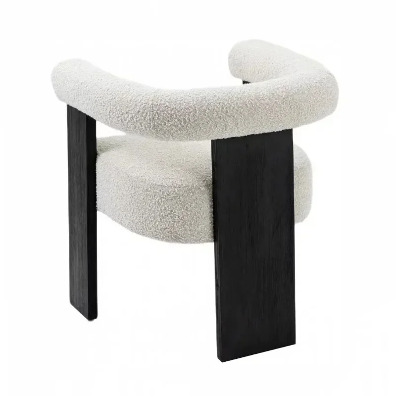 

Custom Light of luxury solid wood lambs wool art chair modern cafe leisure chairs negotiations