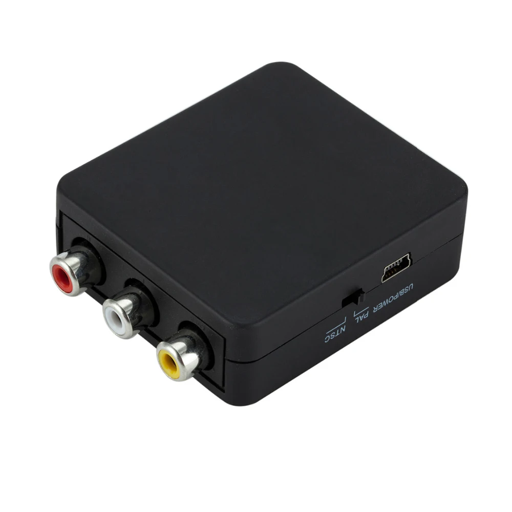 HDMI-Compatible to RCA Converter AV/CVSB L/R Video Box HD 1080P 1920*1080 60Hz HDMI-Compatible to AV Support NTSC PAL Output