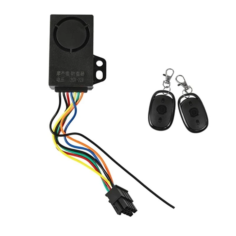 41XA High Sensitivity Anti Theft Alarm System Double Remote Control 1 Touch Activation Strong Designs for Electric Trikes