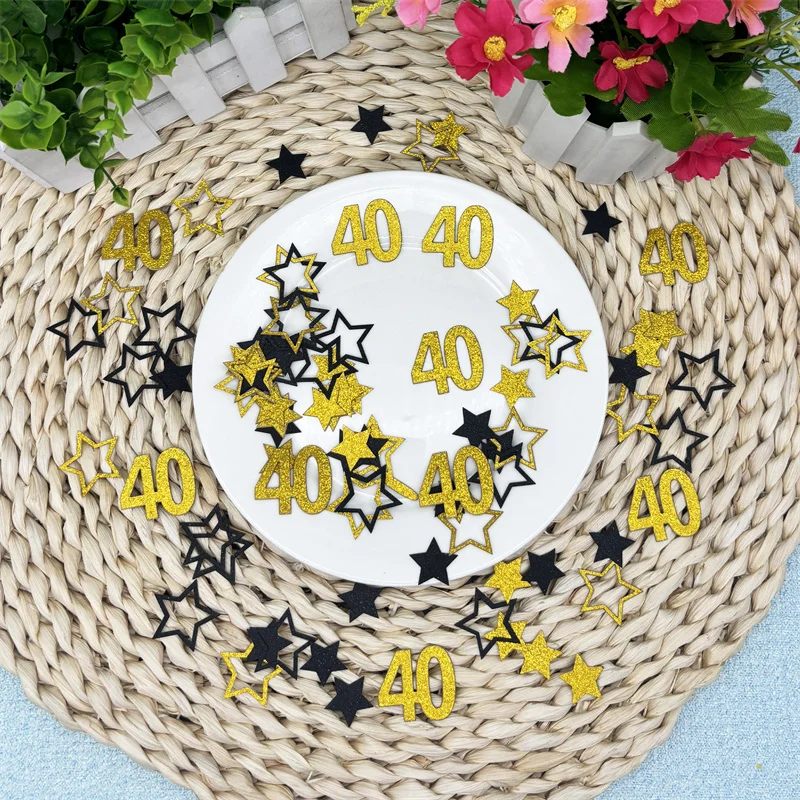 1Bag 30 40 50 60 Years Old Paper Confetti Adult 30th 40th 50th Anniversary Happy Birthday Party Table Scatter Wedding Supplies