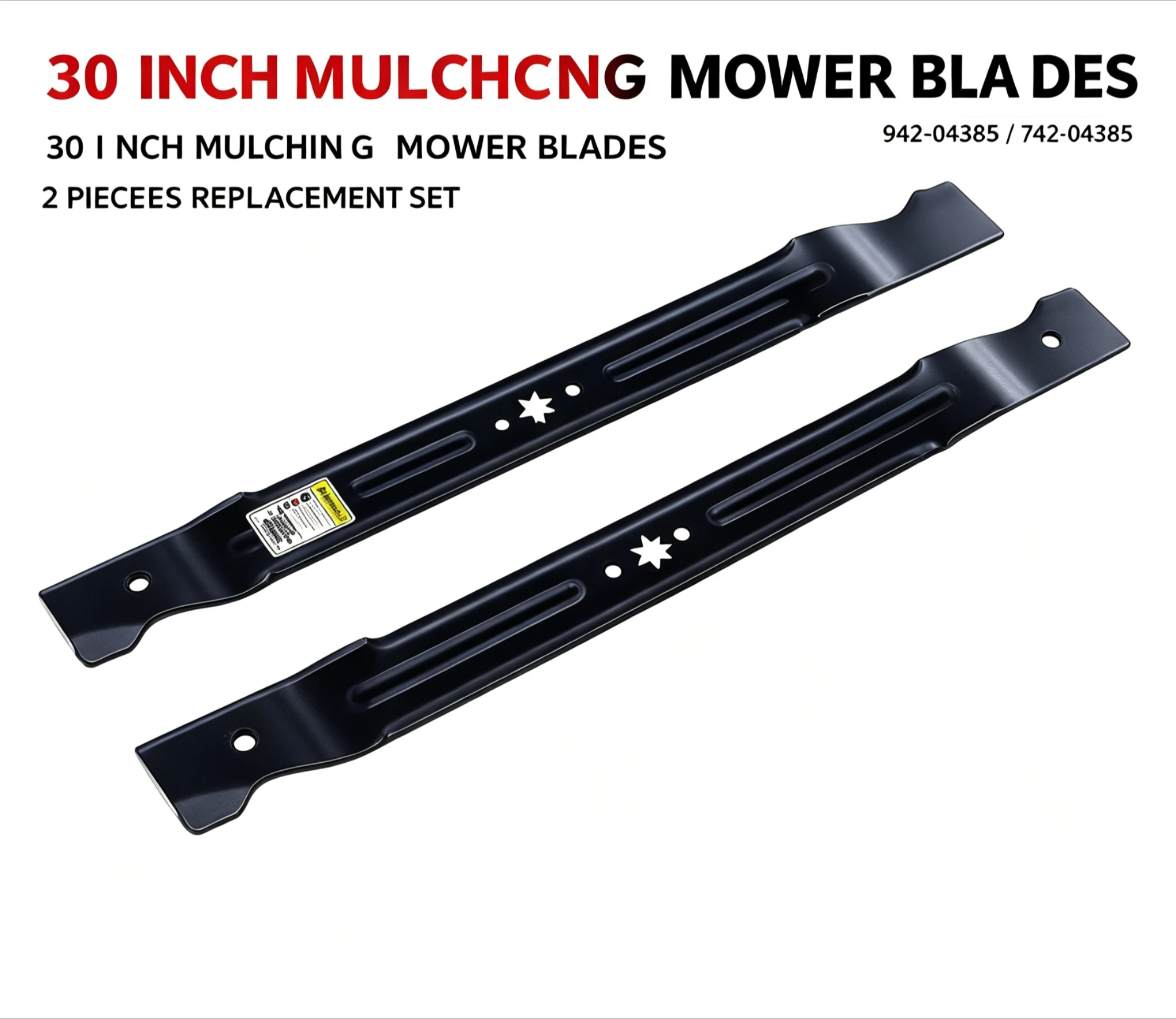 2 pieces 942-04385 Blades for Troy Bilt Craftsman 30inch Deck Lawn Mower TB30r TB30 R1000R110 Cub Cadet CC30 CC30H NTRTB-FGS2R90
