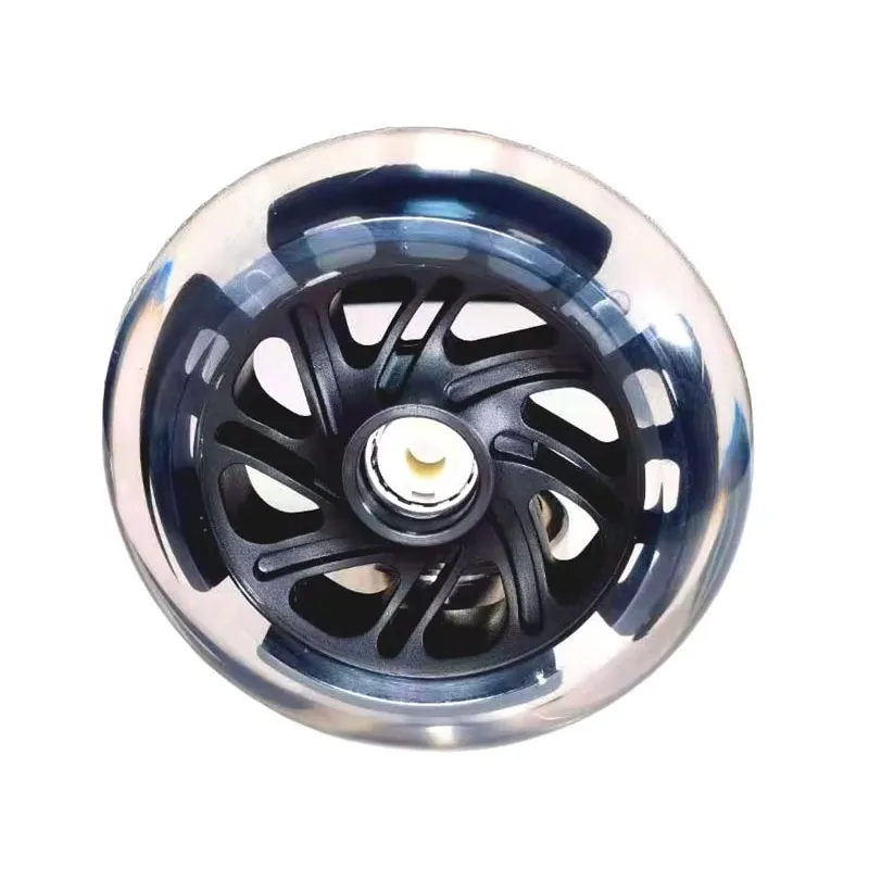 Source Factory Hot Products 120X30mm 4 Lights White Light Flash Transparent PU Wheel Made of Polyurethane and Polypropylene