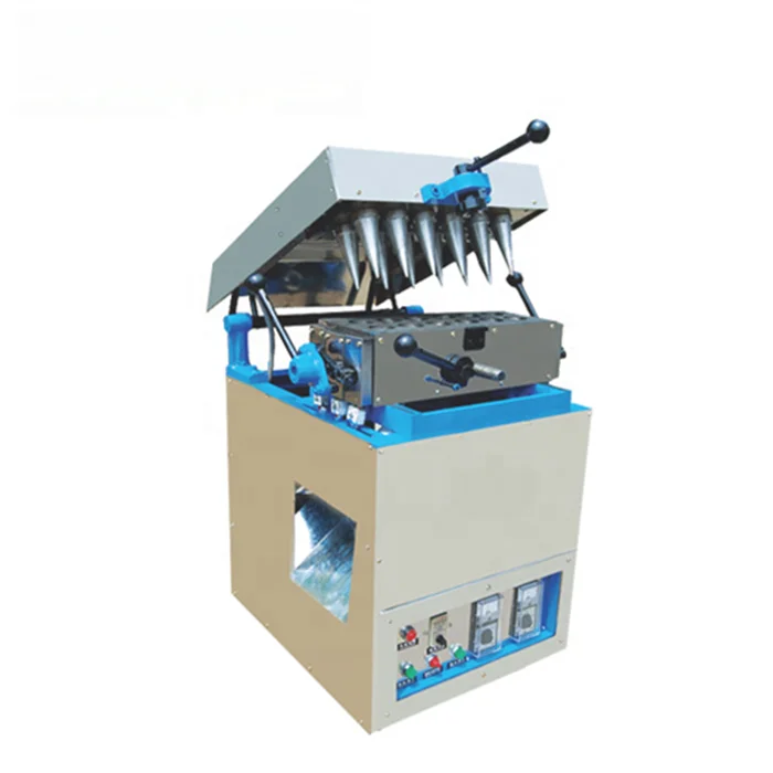 

Automatic Ice Cream Rolled Sugar Cone Wafer Biscuit Making Machine Commercial Pizza Waffle Egg Cone Maker