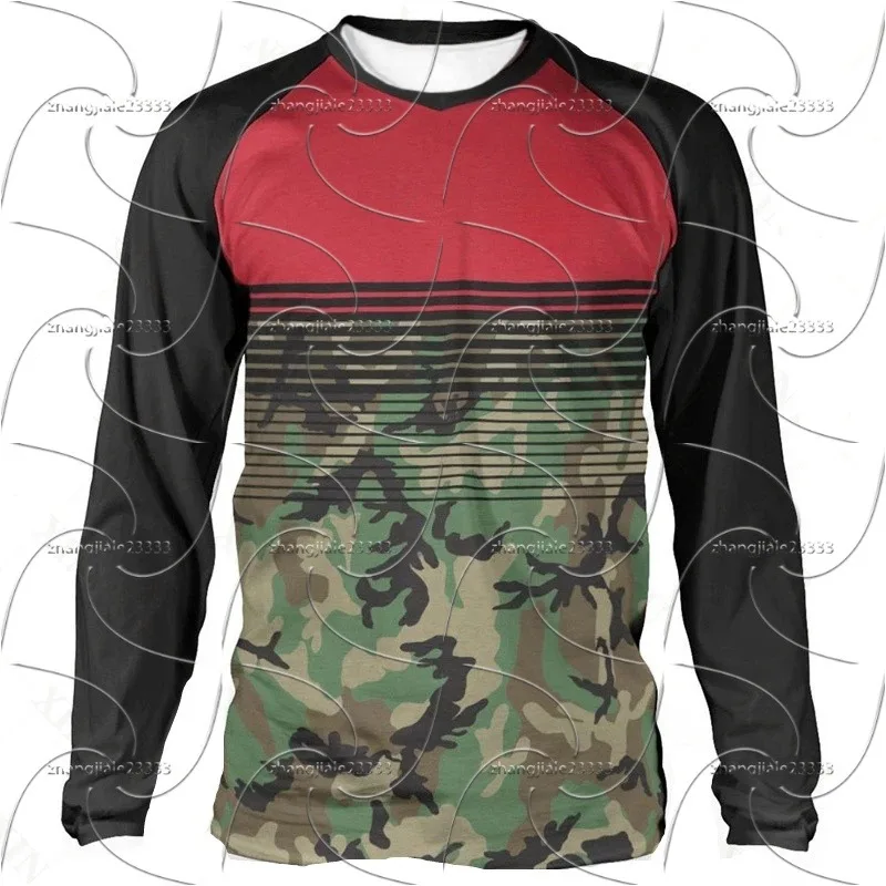 ملابس رياضية جديدة للدراجات الجبلية، قميص رجالي بأكمام طويلة للدراجة على الطرق الوعرة، مسامي وسريع الجفاف #1