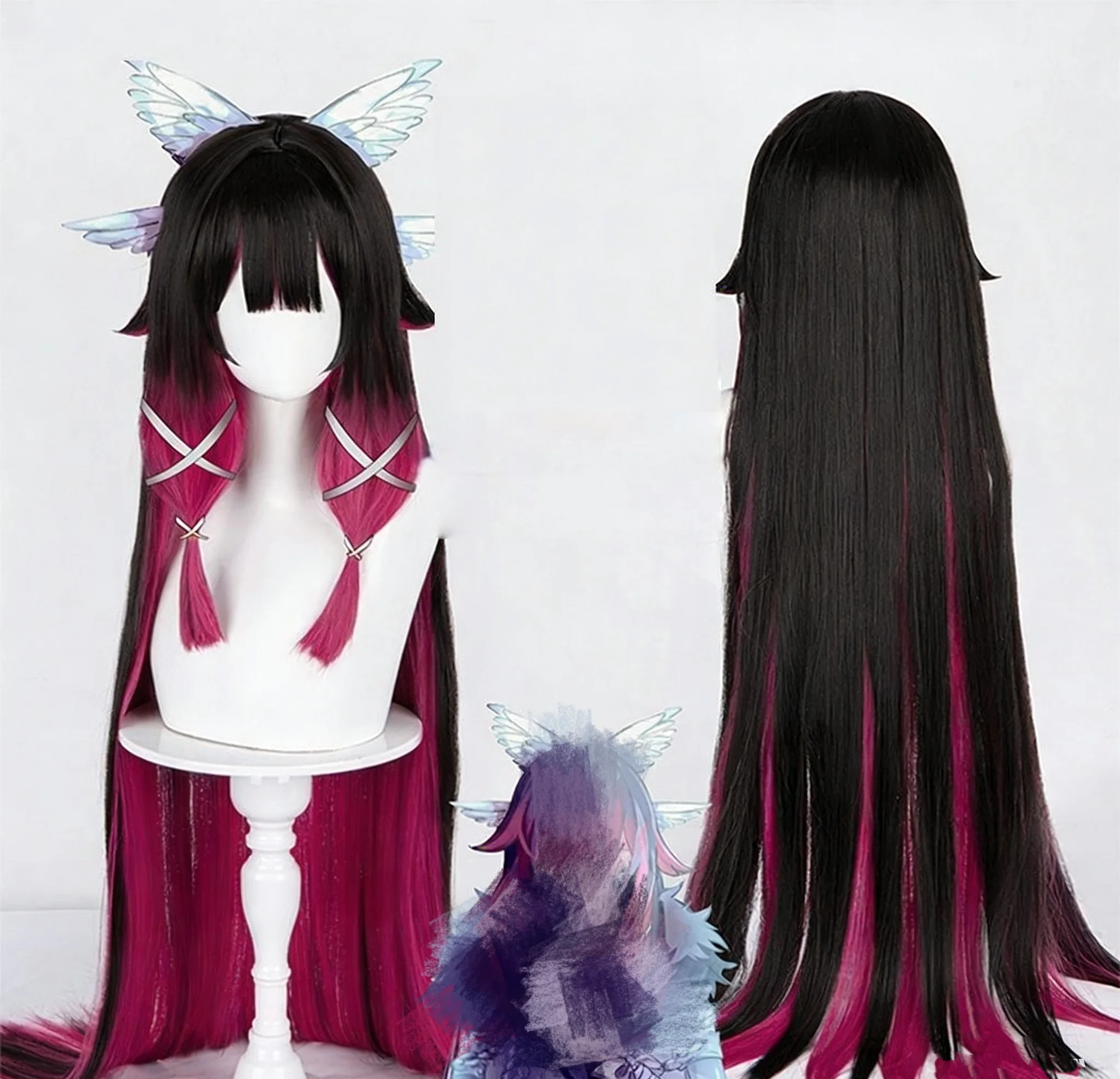 Winter Executor Columbia cosplay wig, gradient head-wear synthetic wig, suitable for parties, gatherings, and conventions