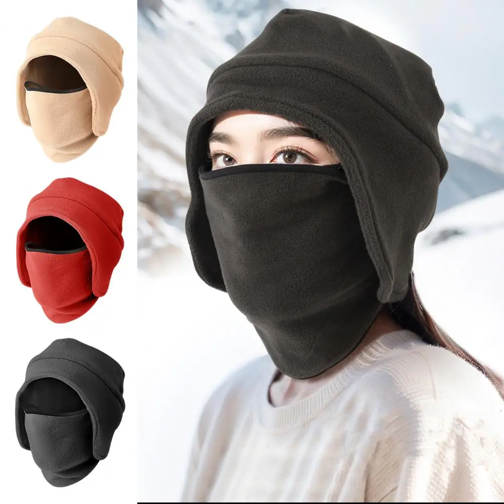 2-In-1 Hood Hat Winter Warm With Mask And Neck Warmer Windproof For Men Women Masked Hat Cycling Cold Weather Protection Outdoor