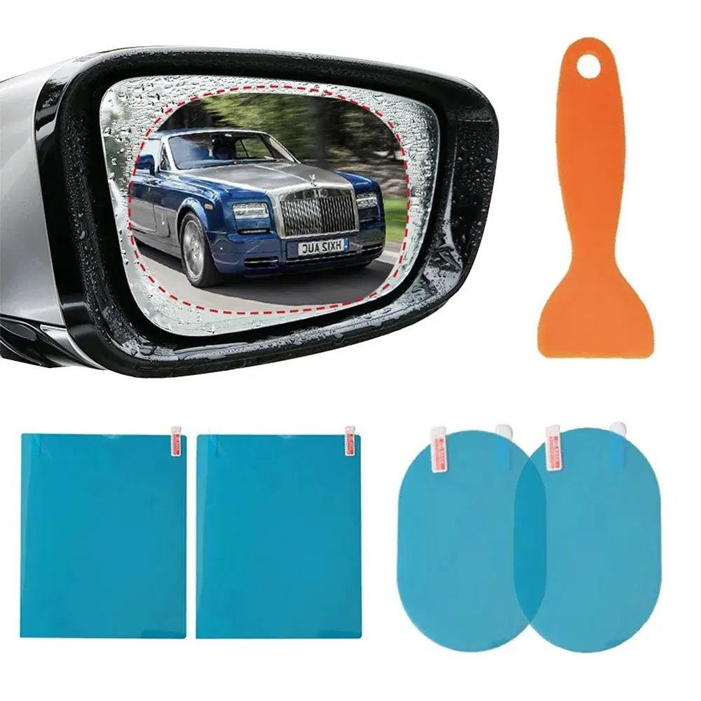 Espejo retrovisor lateral de coche, película antiniebla impermeable, película de vidrio para ventana lateral, piezas protectoras, accesorios de vidrio, 2/5 piezas