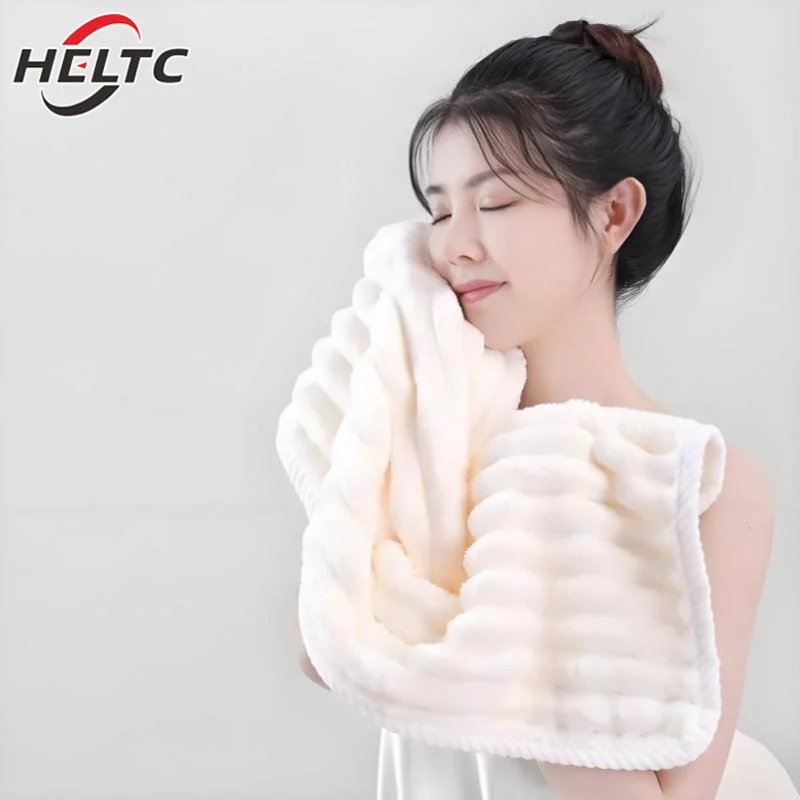 منشفة صوف مرجاني، لون خالص، ناعمة وماصة، متعددة الأغراض، مناسبة لحمامات الفنادق.