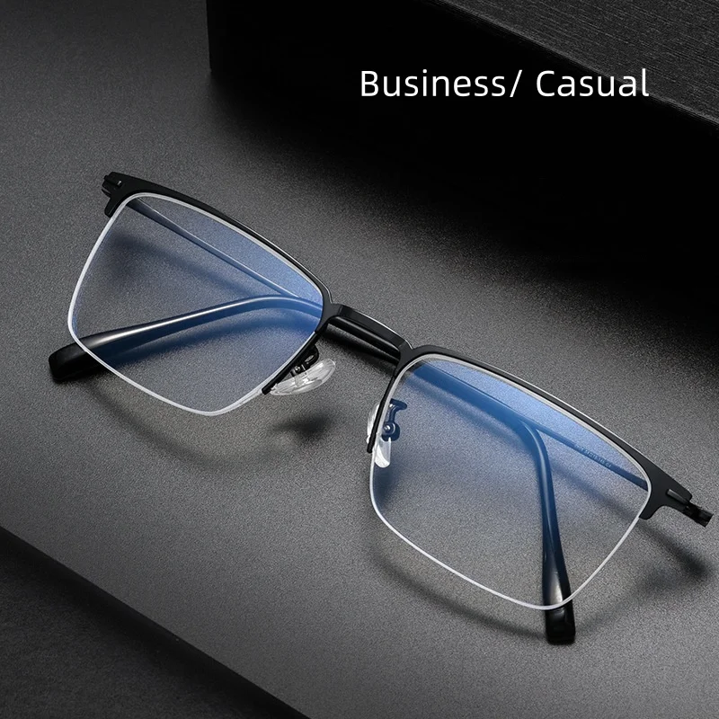 

ZHIQING Ultralight Titanium Glasses Frames Business Fashion Glasses Frames Myopia Eyeglass Frames Men's Prescription Glasses