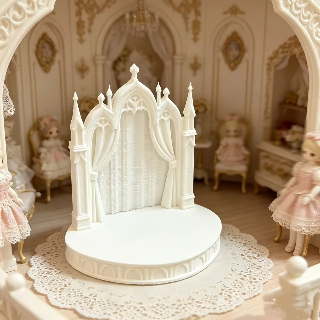Gothic Castle Diorama Platform DIY Miniature Figures Ornament Doll Photography Fairy Garden Crafts Miniature Wedding Scene Decor