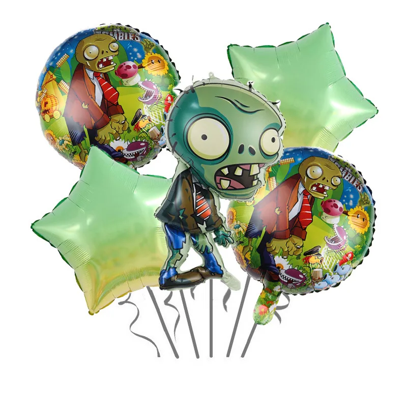 

New Cartoon Hot Plants Vs Zombies Aluminum Foil Balloon Set Party Decoration Birthday Venue Decoration Gifts