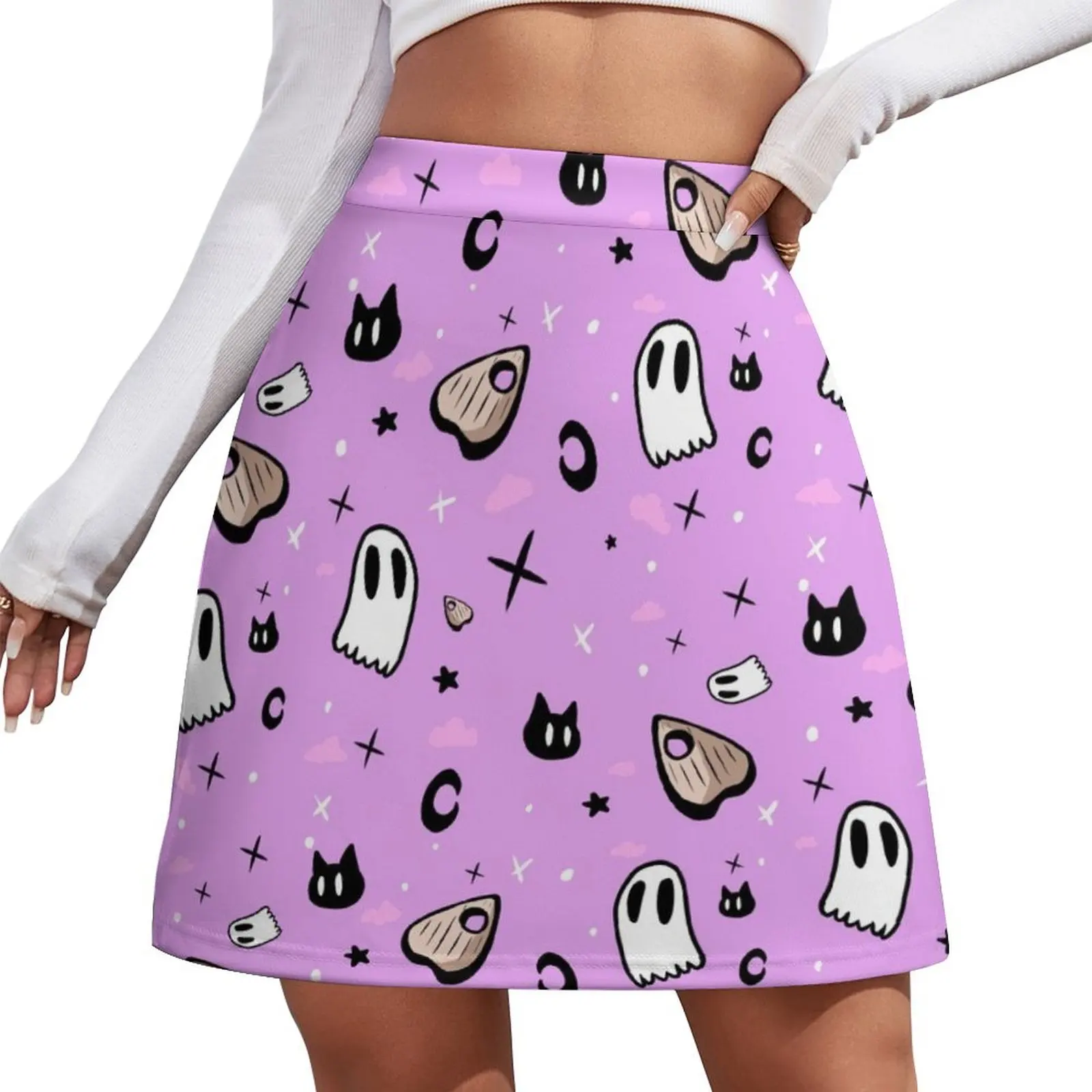 Spooky Pastel Goth Mini Skirt Womens dresses summer clothes fashion korean clothing School uniform