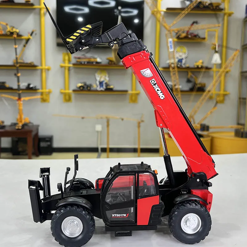 1:30 Scale Model XCMG XT5017K Telescopic Forklift Loader Collection Gift Replica Red 3 Section Booms 2 Outriggers