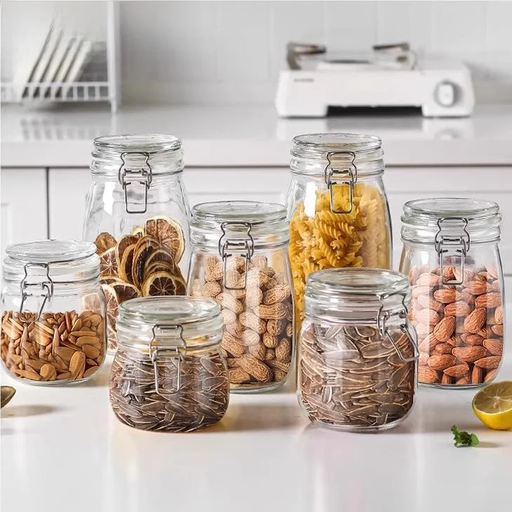 

Glass Sed Storage Jar for Home Use Piles Wine Soaking Beef Sauce Lemon Ice Candy Jam Cylinder ape Kitchen Storage Cont...