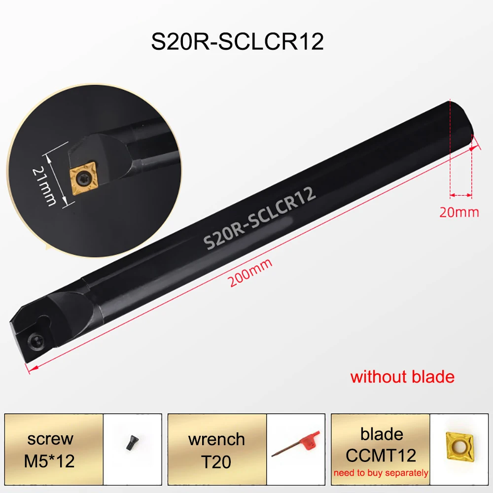 1PC S20R S25S S32T SCLCR12 Internal Turning Tool Lathe Boring Bar Tool Holder For CCMT120408 Carbide Insert