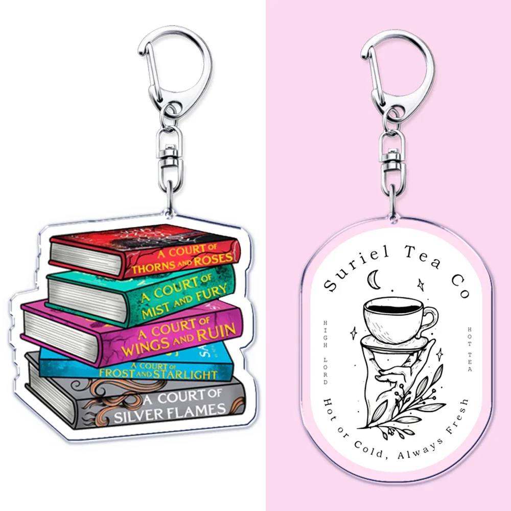 Acotar Books Keychain for Accessories Bag Rhysand Feyre A Court of Thorns and Roses Key Chain Ring Keyring Jewelry Fans Gifts