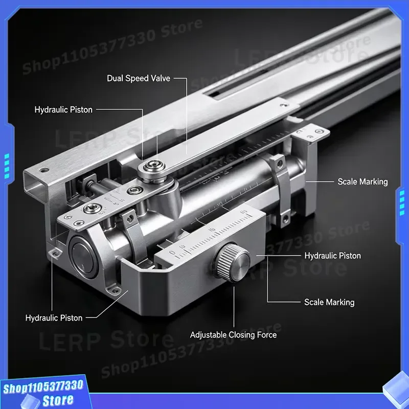 Modern Cam Type Concealed Door Closer with Hold Open Function for Sliding Door Fittings High Quality Adjustable Easy to