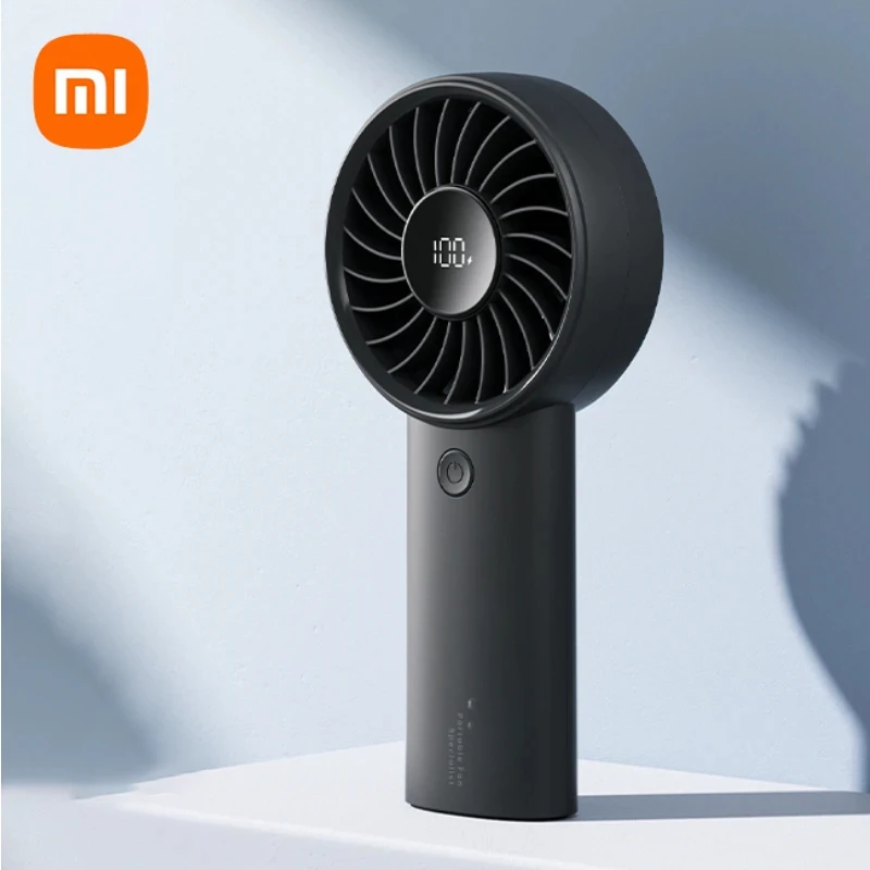 Xiaomi jisulife พัดลมมือถือแบบพกพาขนาดเล็กมินิ USB เทอร์โบชาร์จได้อย่างเงียบพิเศษหน้าจอแสดงผล5สปีด