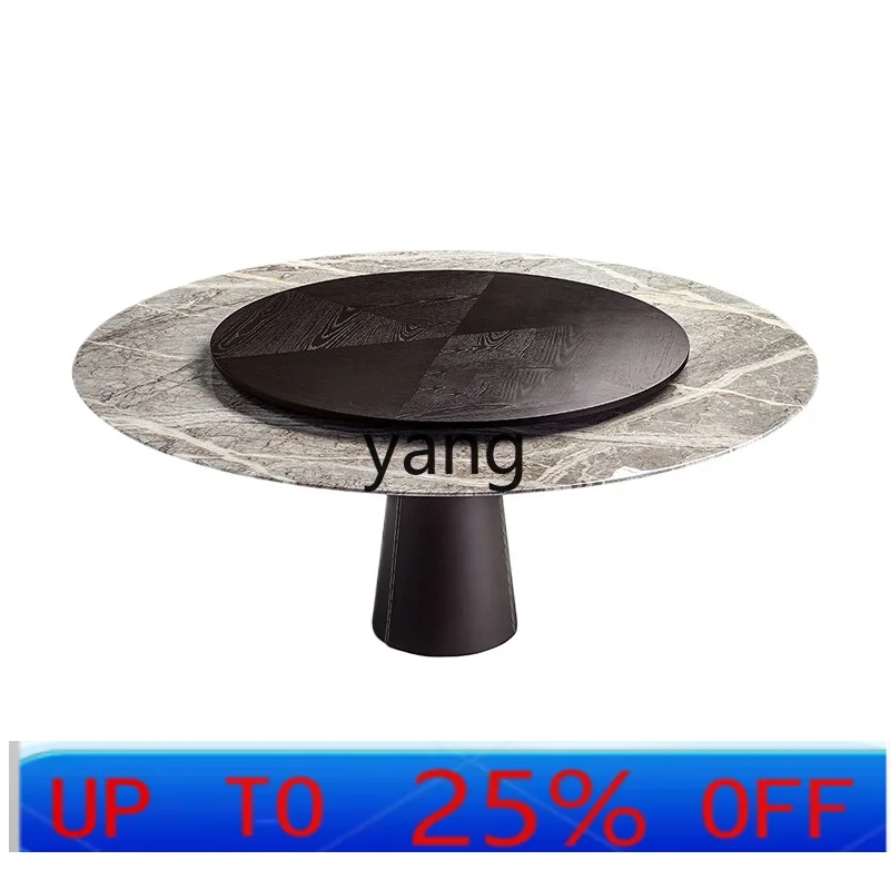 

LH new Chinese light luxury marble veneer round table model room tea room leisure table