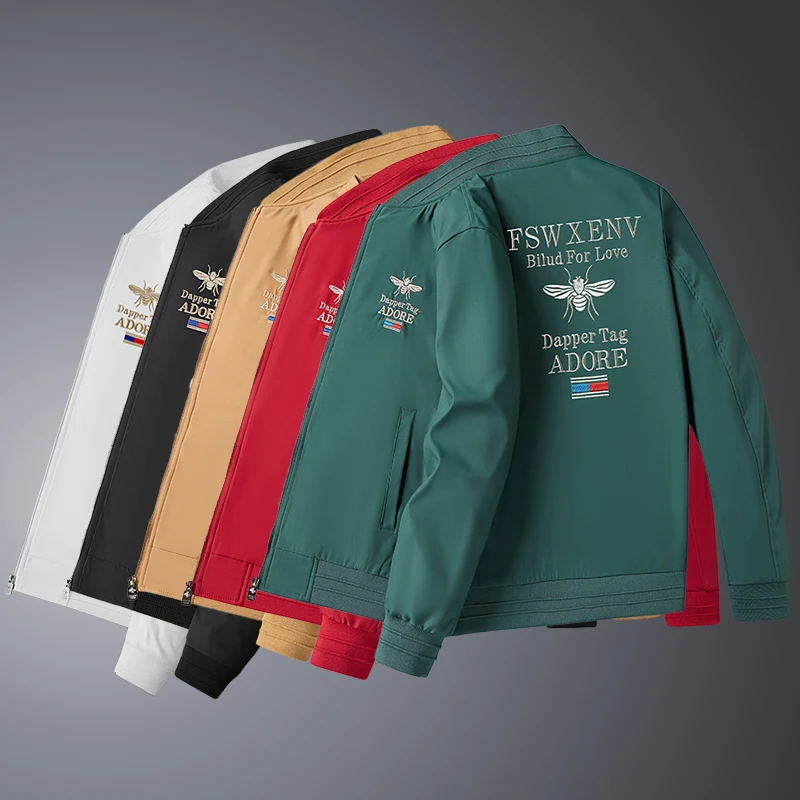 

2025 Premium Bee Embroidery Baseball Jacket Men's Luxury Bestseller Fashion Coat with Artisan Stitching