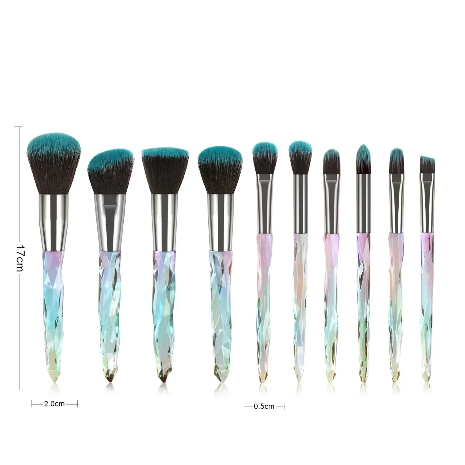 5 Pcs Makeup Brushes Set Professional Crystal Transparent Handle Eye Shadow Blusher Contouring Foundation Beauty Make Up Tools