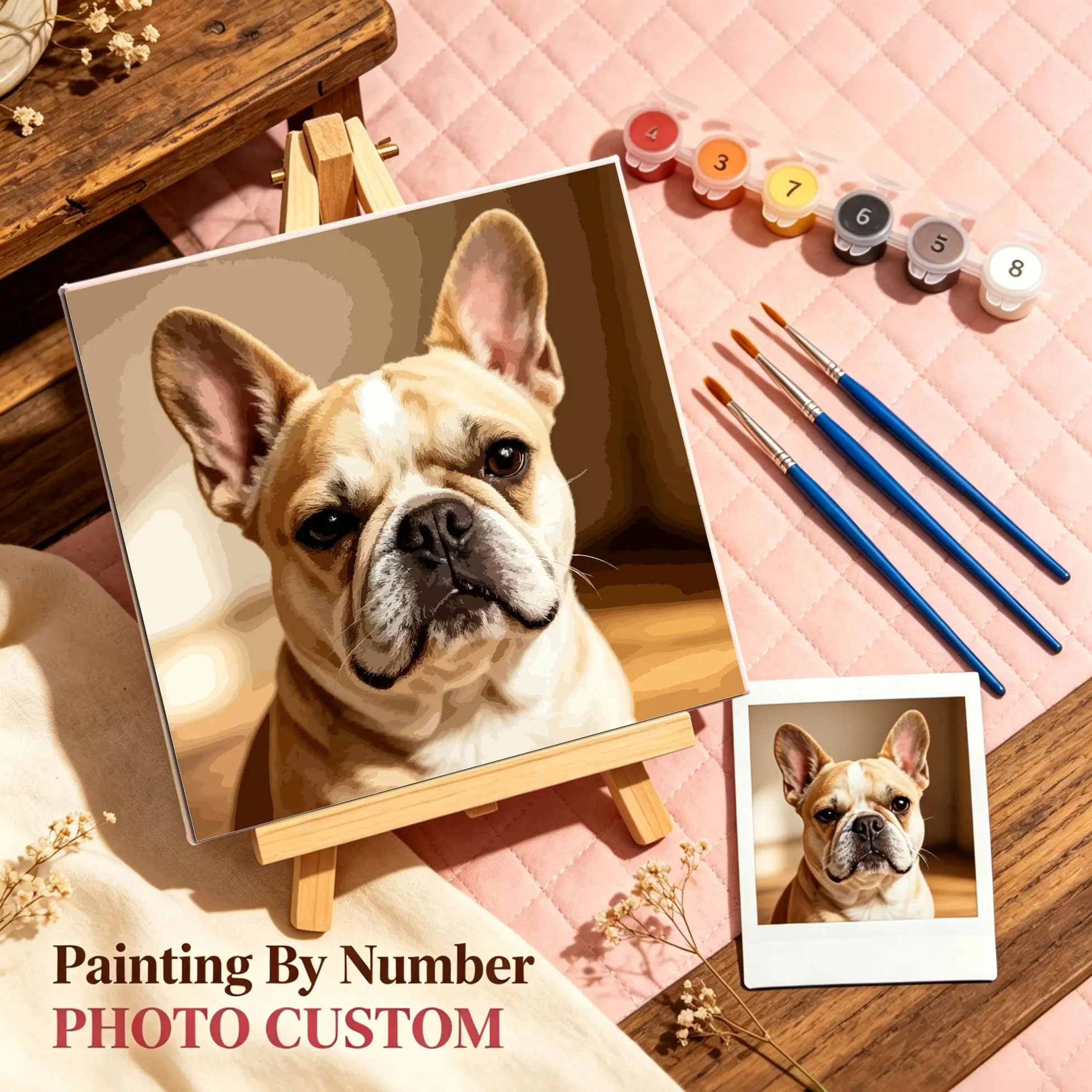 Huacan 24/36/48 Color Personalised Paint By Numbers Photo Custom DIY Oil Painting By Number Picture Canvas Portrait Family Pet