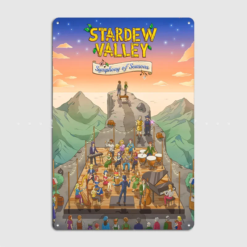 Stardew Valley Symphony of Seasons Poster Metal Sign Room Decor Custom Bedroom Indoor Home Wall Decor Posters Room Decoration