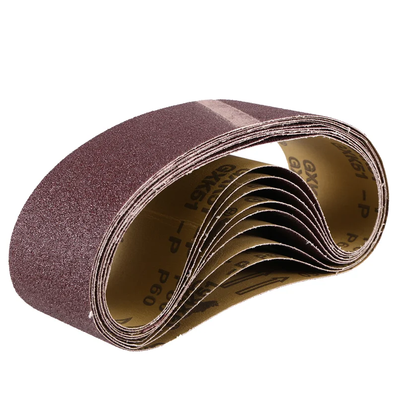 

2025 Горячий стиль, 10 шт., 75X533 мм, шлифовальные ленты, оксид алюминия, 3X21 дюйма, абразивные ленты P60