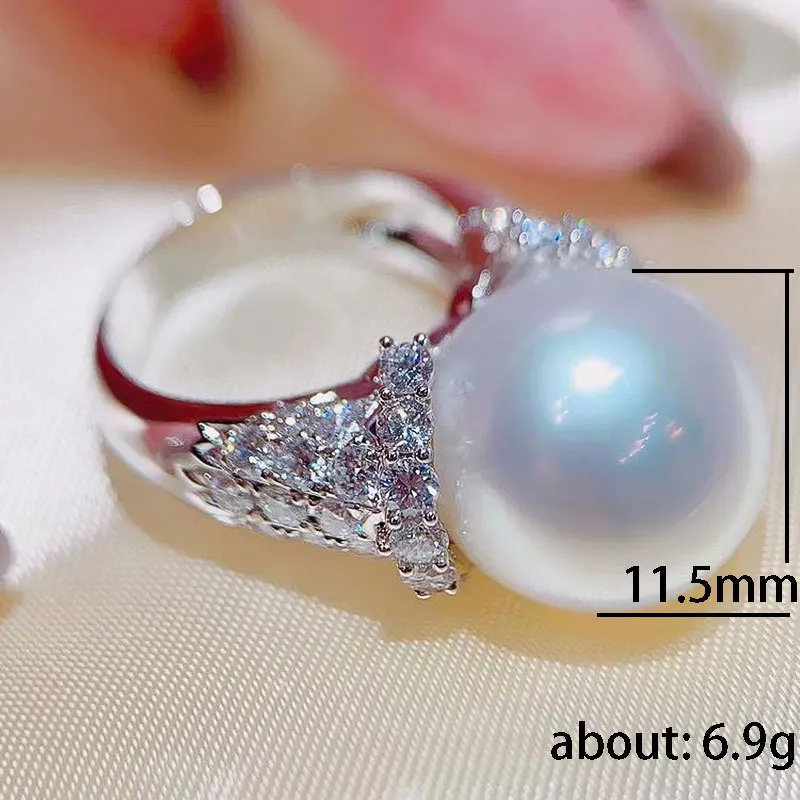 New Baroque vintage imitation pearl ring for women - luxurious engagement ring for the index finger