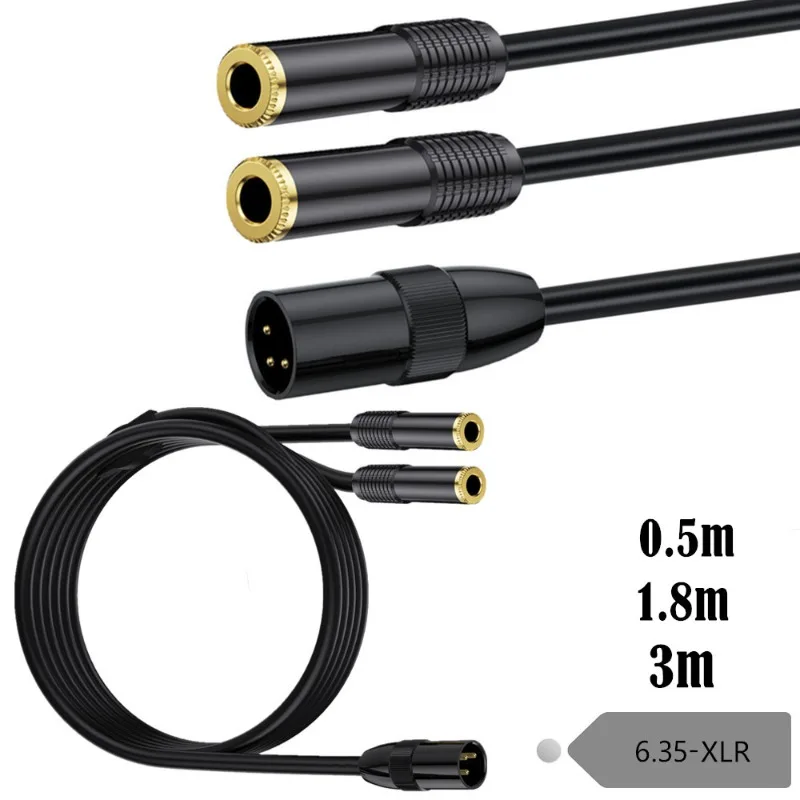 

One Point Two XLR 3P Revolution 2 6.35mm Dual-consonant Speakers Hi-Fi Audio System Mixer Cable