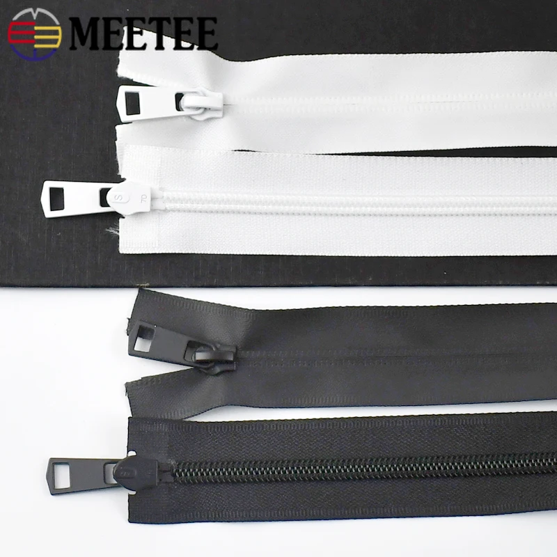 

3Pc Meetee 5# Waterproof Nylon Zippers 20-150cm Double Slider Open-End Invisible Zipper Tent Closure Zips DIY Sewing Accessories