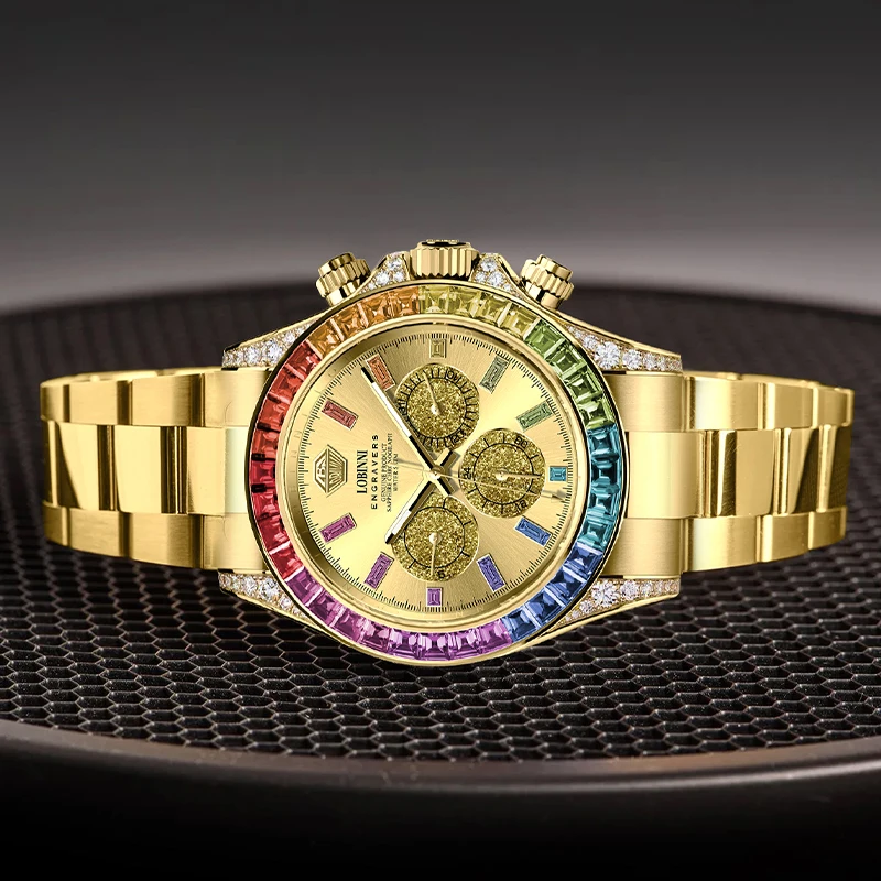 

LOBINNI New Designer Fashion Men Dressing Mechanical Watch Gold Waterproof JHB16 Movement 40mm Automatic Watch 2025