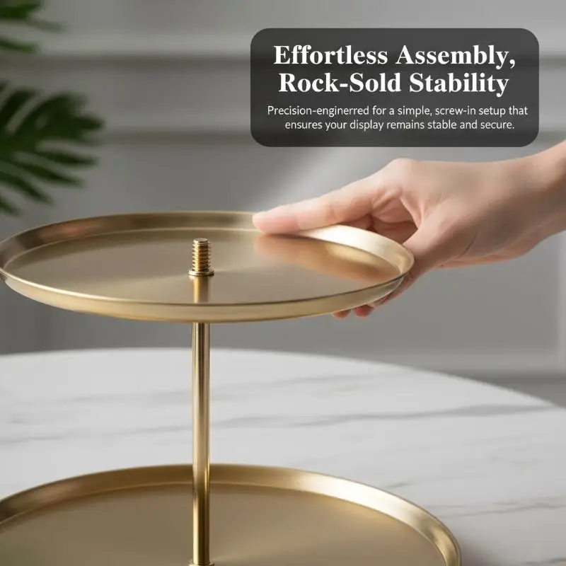 2 3 Tier Cake Stand Dessert Display Tower with Sturdy Base Elegant Tray for Wedding Party Holiday Gathering Table Decor