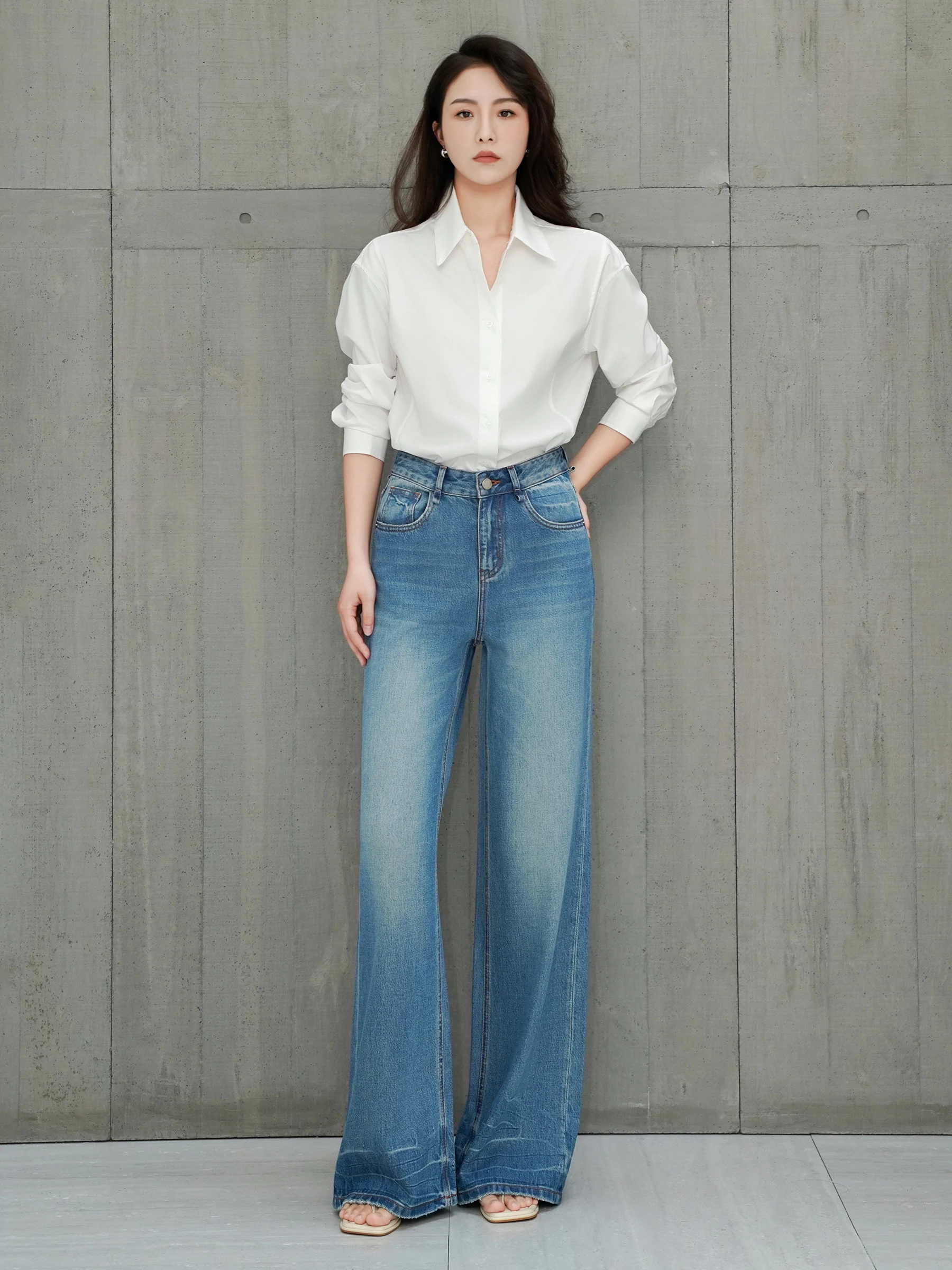 

Женские джинсы с высокой талией, свободного кроя, с драпировкой, на молнии, удобные, дышащие, повседневные