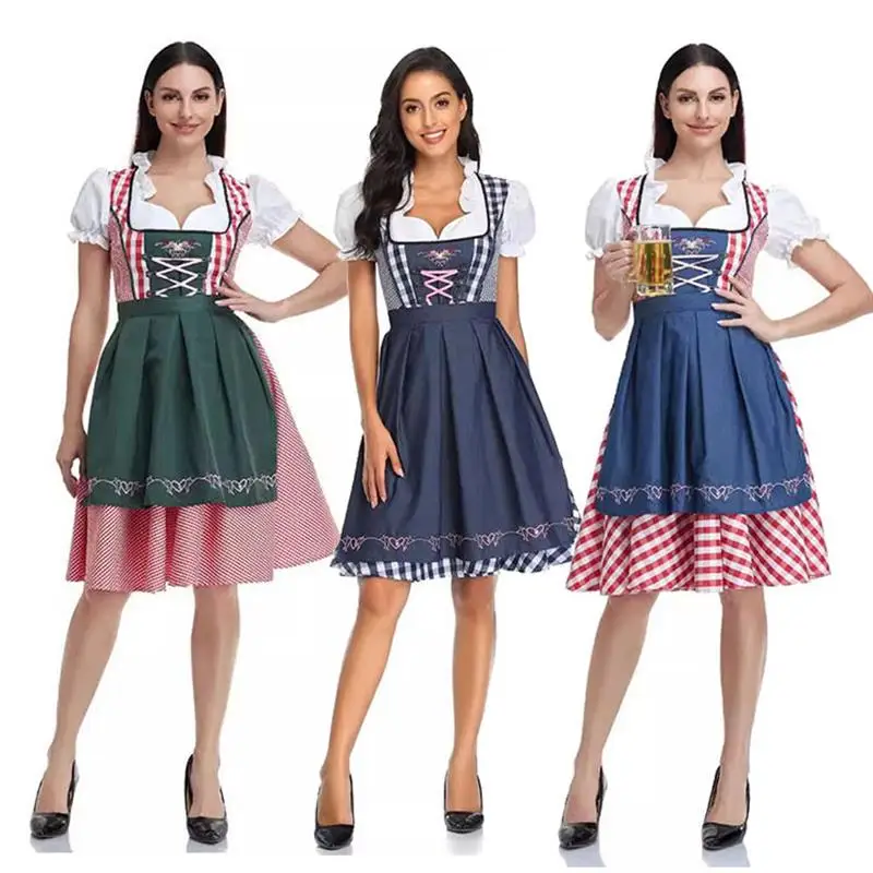 

New Arrival Beer Festival Clothing Traditional Bavarian Women's Skirt Winery Work Uniform Promotional Stage Performance Costume