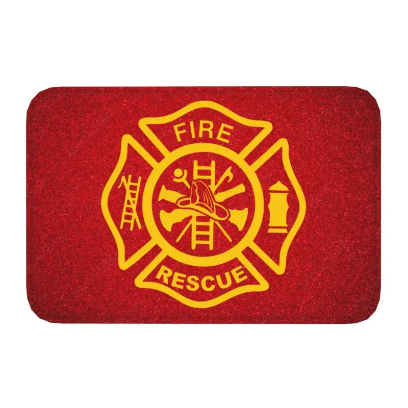 Firefighter Fire Rescue Front Floor Door Entrance Mat Outdoor Kitchen Bathroom Welcome Doormat Toilet Carpet Rug Footpad