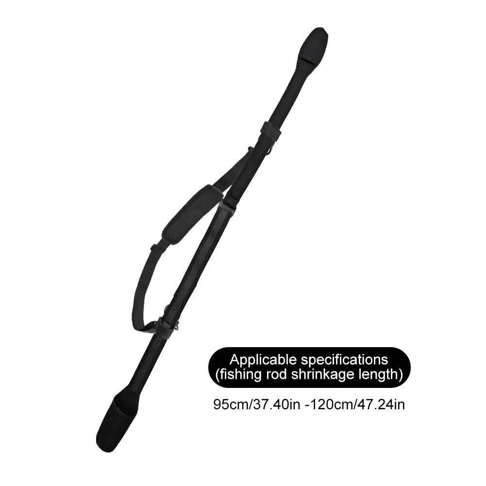 حقيبة تخزين صنارة الصيد قابلة للتعديل، حزام كتف لقضيب الصيد، ربطة عنق محمولة مقاومة للاهتراء للصيد في الهواء الطلق