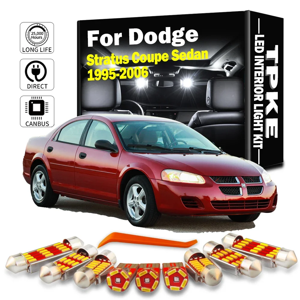 

TPKE светодиодный внутренняя карта, купол, набор для Dodge Stratus Coupe Sedan 1995-2002 2003 2004 2005 2006, автомобильные лампы, Canbus без ошибок