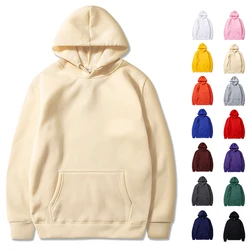 Basic Trending Fleece Hoodies Unisex Wholesale Pull Over Pink Hoodies en Blank White Hooded Sweatshirt Men Polerones De Hombre