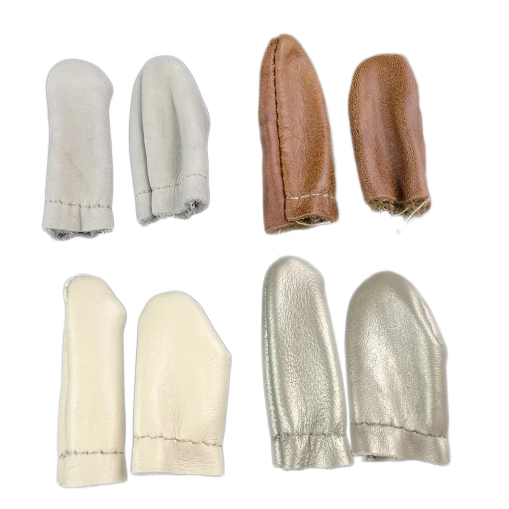 6.5cm Safe Leather Needle Felting for Thumb Index Finger Protector Thimble Protection Guard Hand Craft Embroidery Tool 5 Pairs