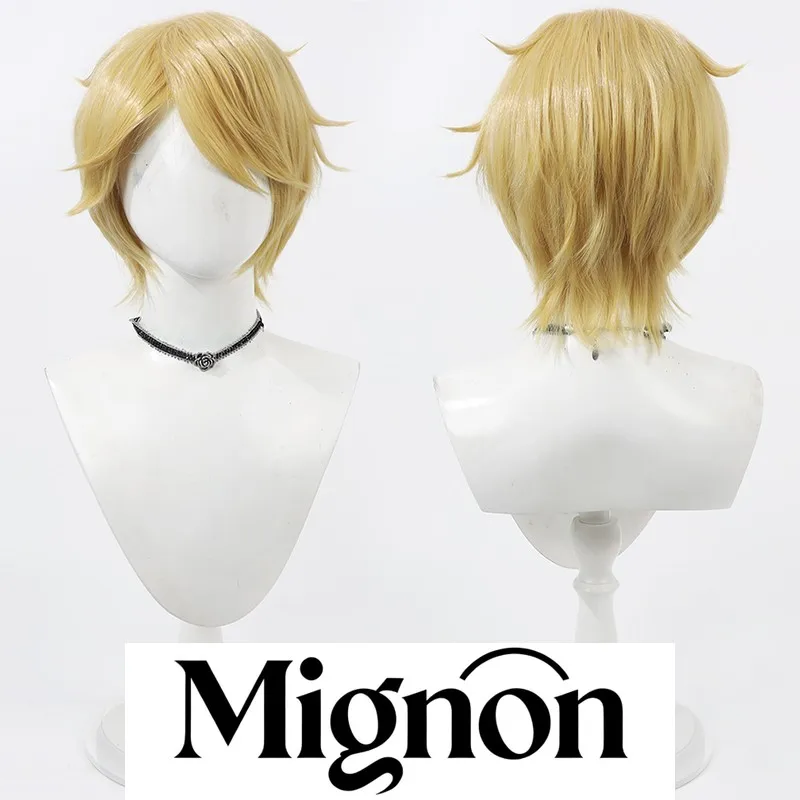 Identidade V Posteiro cosplay peruca amarelo dourado espetado diariamente masculino raízes provocadas presente de Halloween