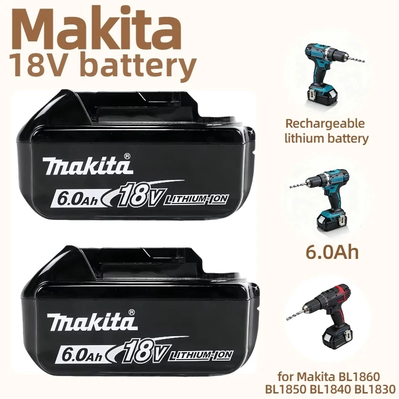 

100% оригинальный аккумулятор Makita 18В 6.0Ач, для электроинструментов BL1830, BL1830B, BL1840, BL1840B, BL1850, BL1860B.