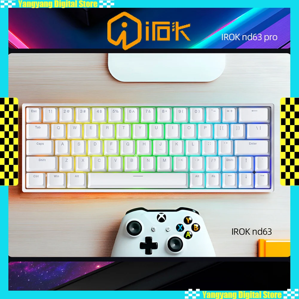 Irok Nd63pro Magnetic Switch Mechanical Keyboard Self Developed Driver 0 Dead Zone Low Latency Gaming Keyboard Laptop Accessory