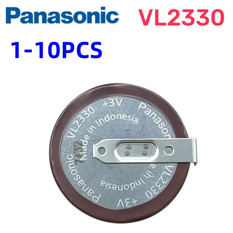 1PCS Panasonic 3V VL2330 ML2330 50mAh 180 Degrees Legs Rechargeable Lithium Battery For BMW Car Key Electric Toy Clock