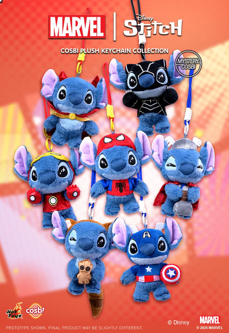 

Горячие игрушки Marvel Человек-Паук Стич Cosbi плюшевая кукла слепая коробка Kawaii рюкзак очаровательный брелок украшение праздник подарок-сюрприз